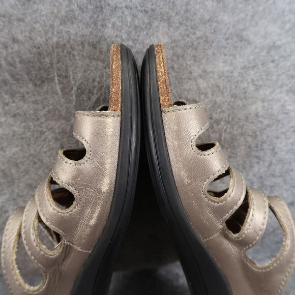 Dansko Shoes Womens 40 Sandals Janie Slip On Metallic Leather Adjustable Straps - Picture 10 of 16